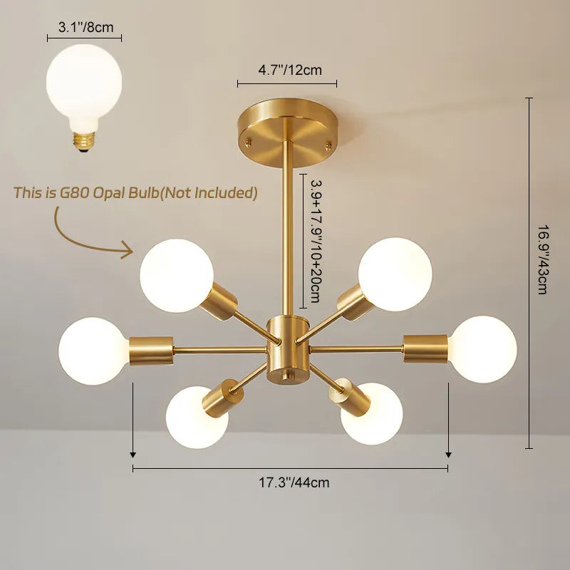 6-Light Large Sputnik Chandelier