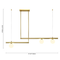 3-Light Linear Kitchen Chandelier