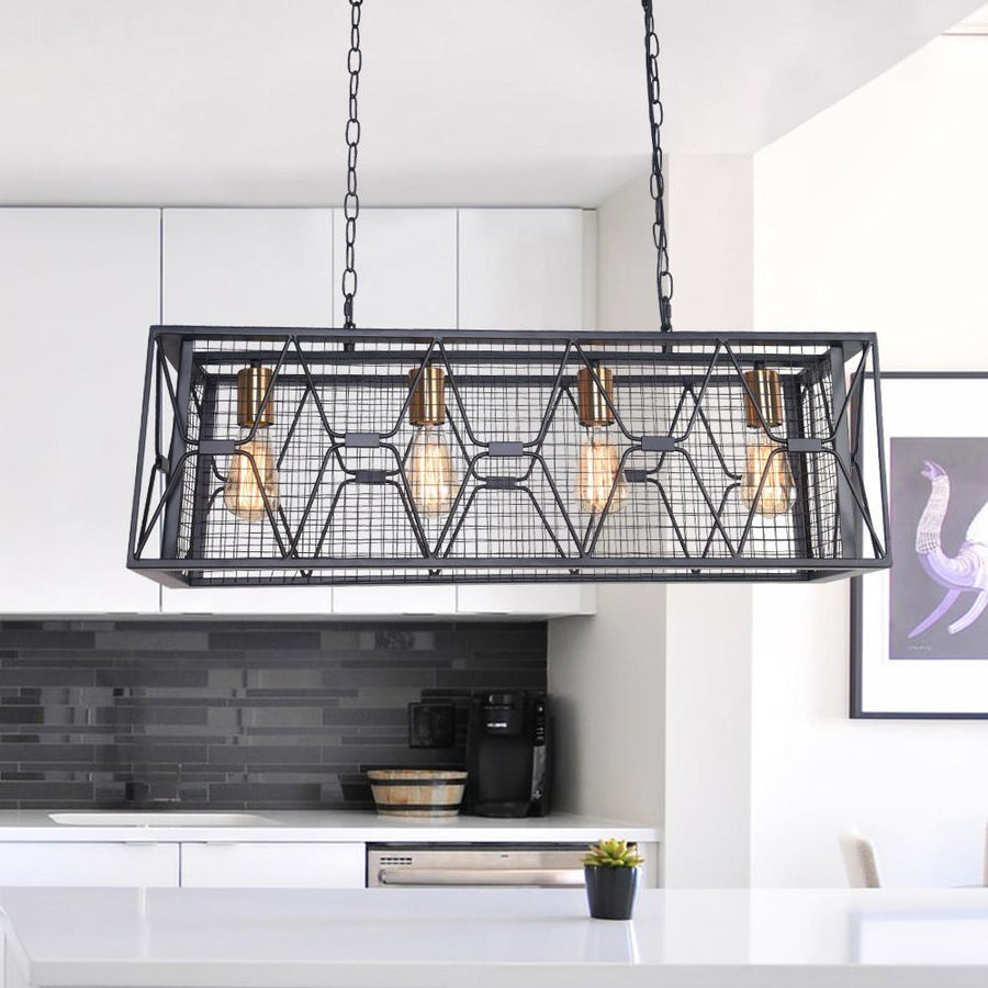 4/6-Light Kitchen Island Linear Chandelier