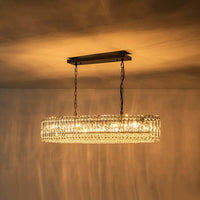 10-Light Crystal Oval Island Chandelier