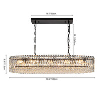 10-Light Crystal Oval Island Chandelier