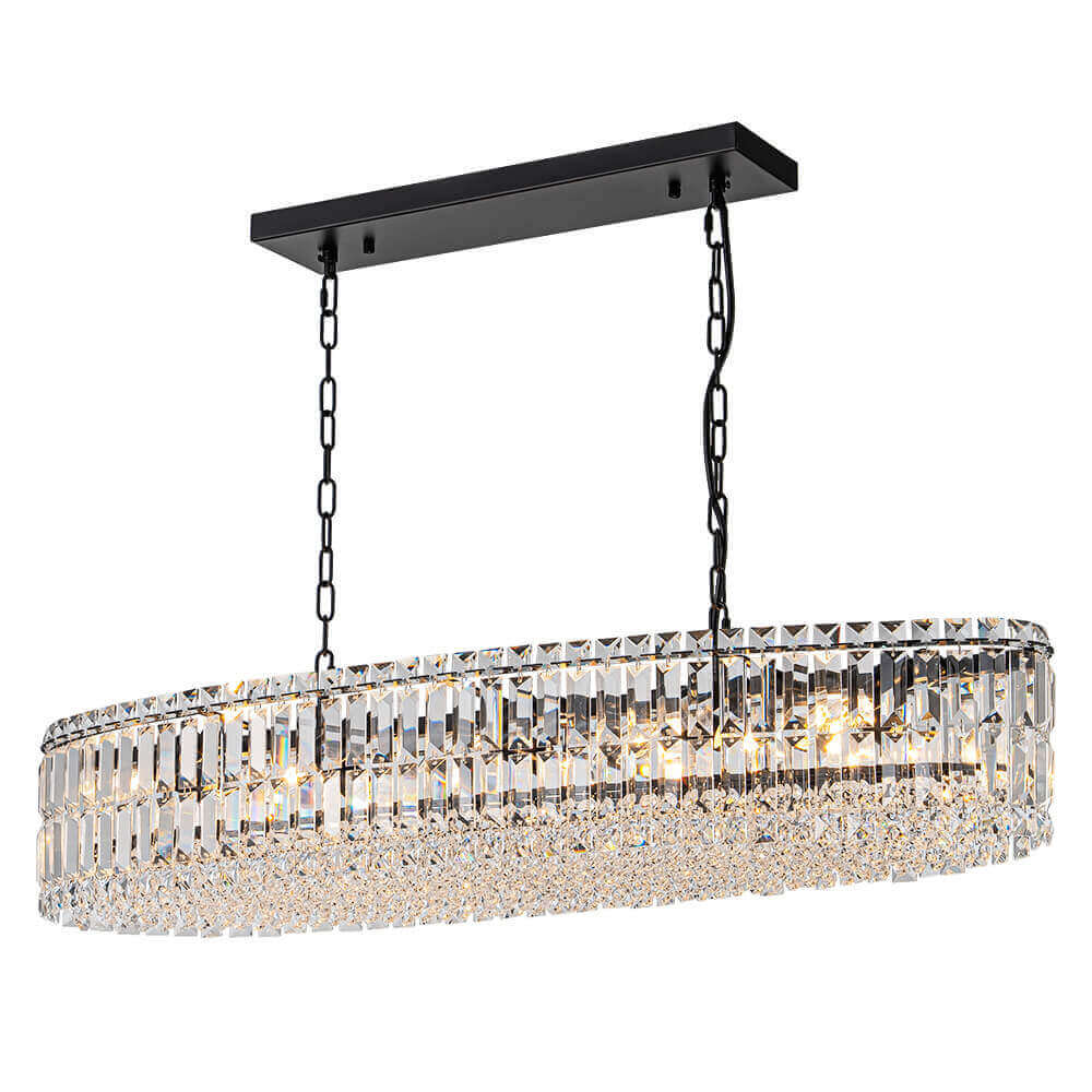 10-Light Crystal Oval Island Chandelier