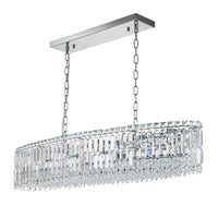 10-Light Crystal Oval Island Chandelier