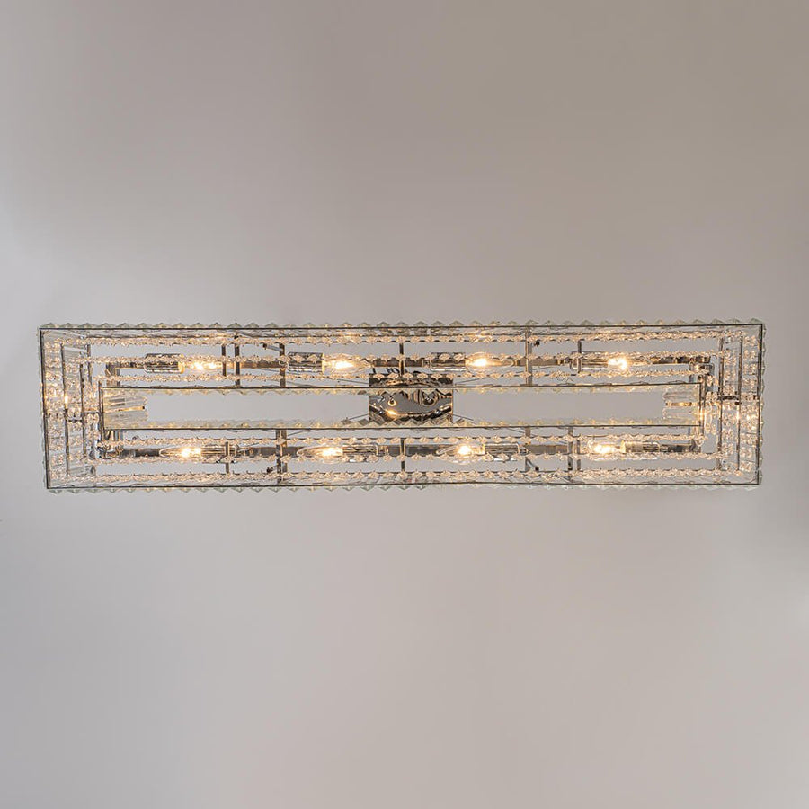 10-Light Crystal Rectangle Island Chandelier