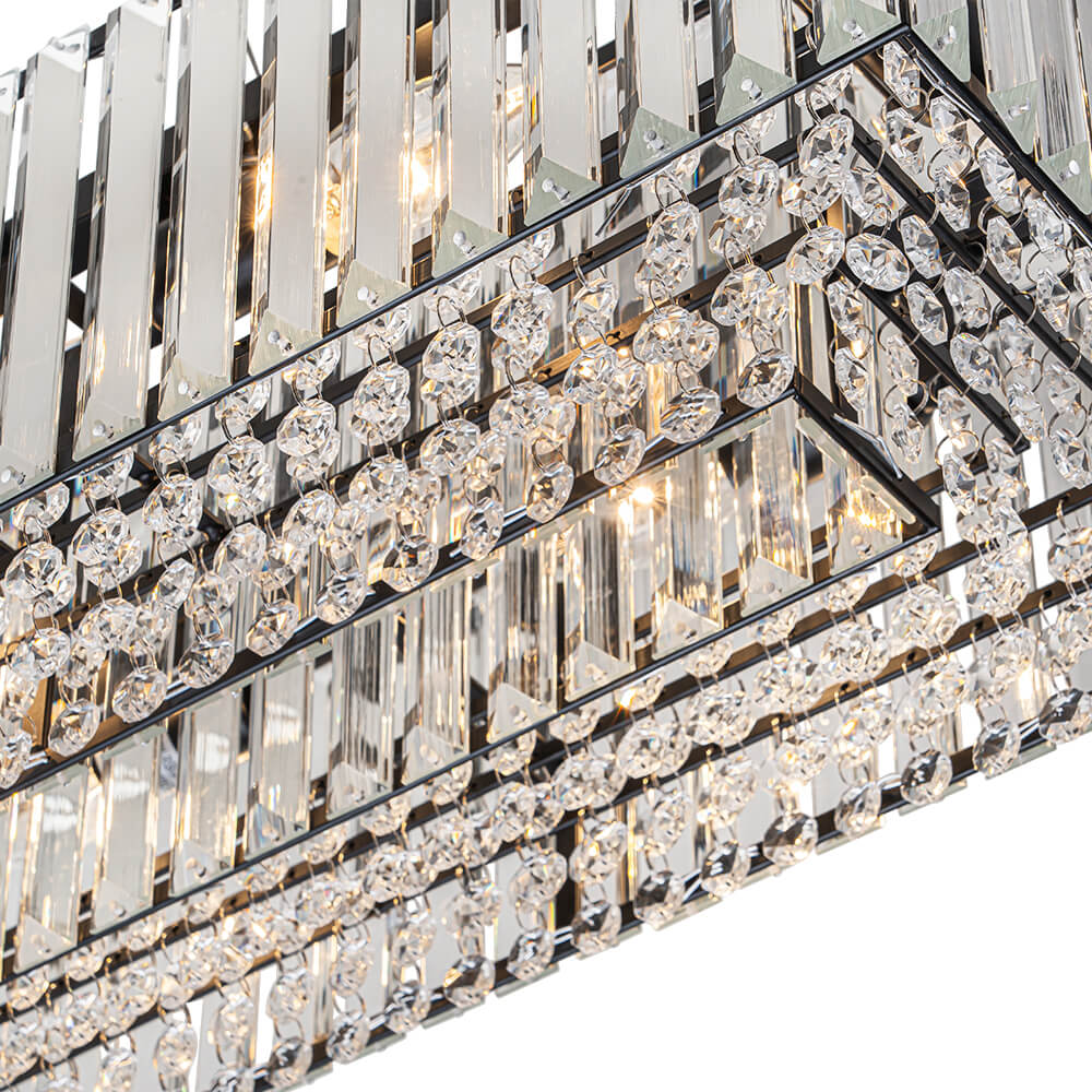 10-Light Crystal Rectangle Island Chandelier