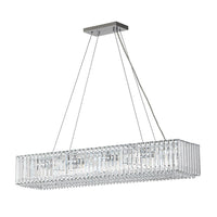 10-Light Crystal Rectangle Island Chandelier