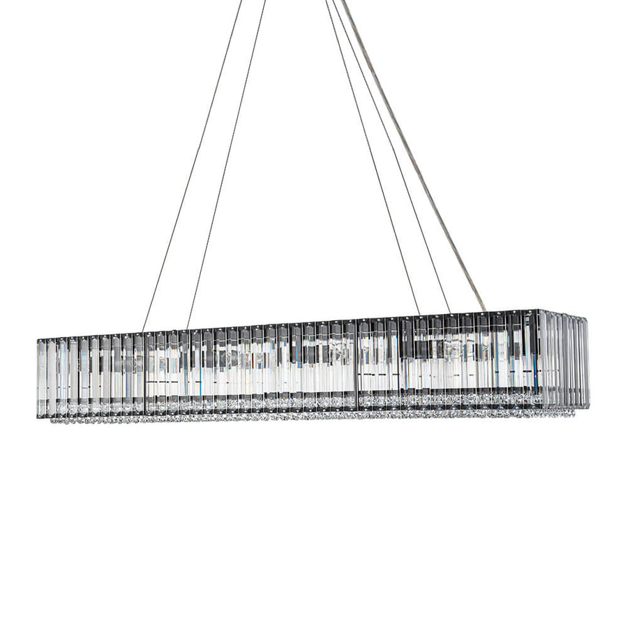 10-Light Crystal Rectangle Island Chandelier