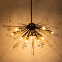 10-Light Modern Sputnik Sunburst Chandelier