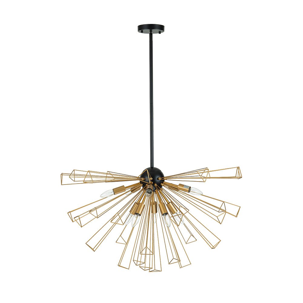 10-Light Modern Sputnik Sunburst Geometric Chandelier