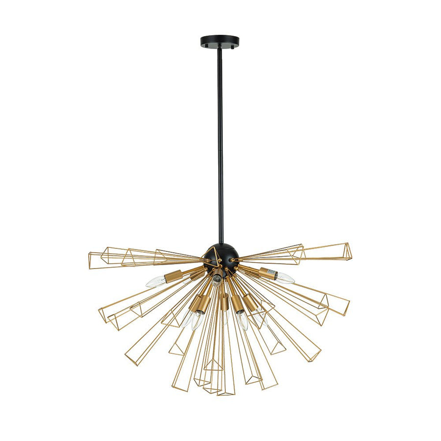 10-Light Modern Sputnik Sunburst Geometric Chandelier