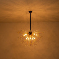 10-Light Modern Sputnik Sunburst Geometric Chandelier