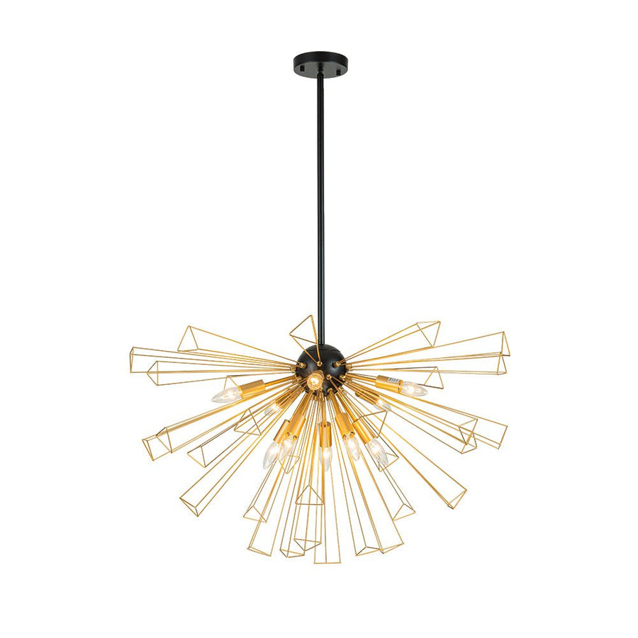 10-Light Modern Sputnik Sunburst Geometric Chandelier