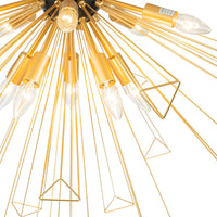 10-Light Modern Sputnik Sunburst Geometric Chandelier