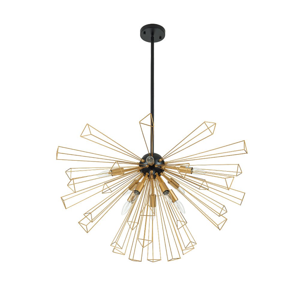 10-Light Modern Sputnik Sunburst Geometric Chandelier