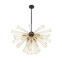 10-Light Modern Sputnik Sunburst Geometric Chandelier