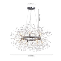 12-Light Chrome Round Firework Chandelier