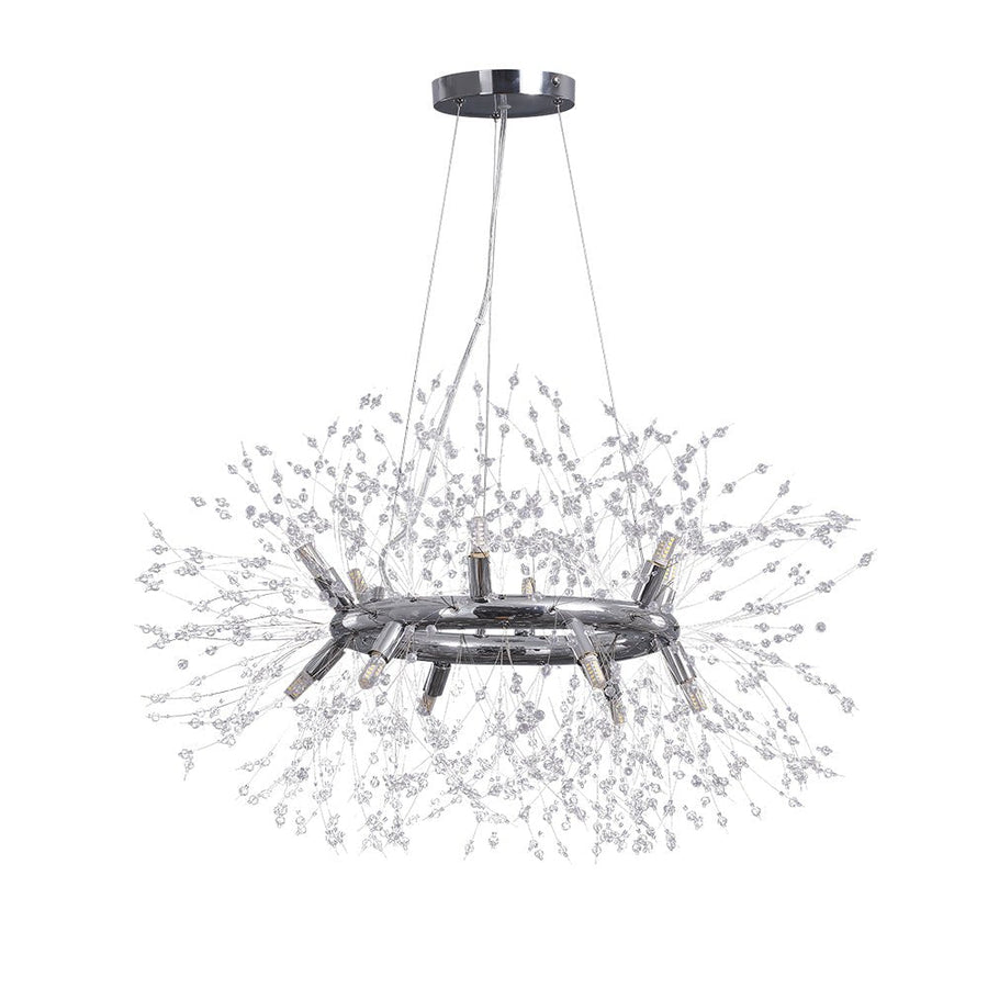 12-Light Chrome Round Firework Chandelier