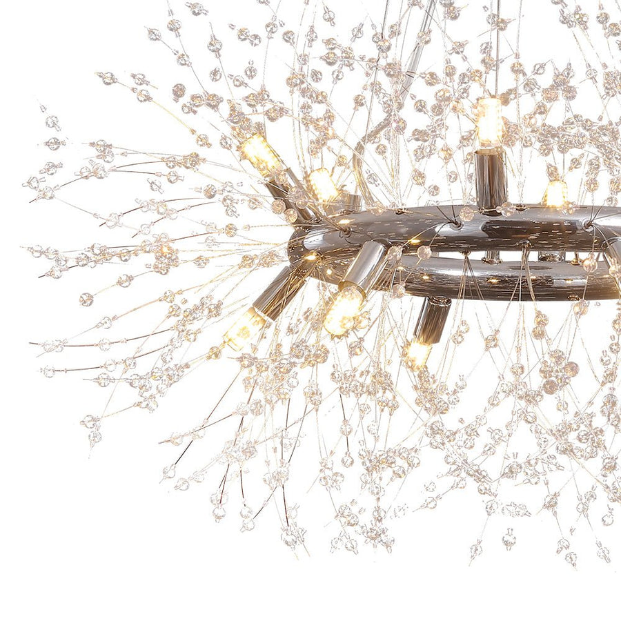 12-Light Chrome Round Firework Chandelier