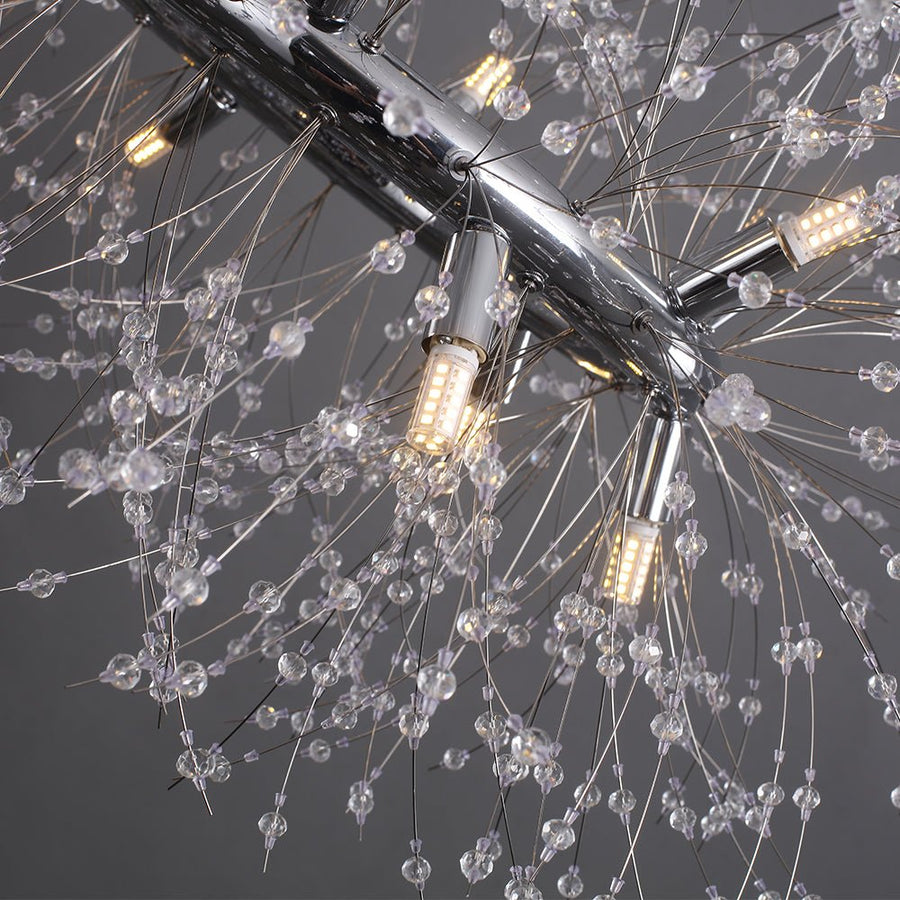 12-Light Chrome Round Firework Chandelier