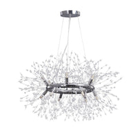 12-Light Chrome Round Firework Chandelier