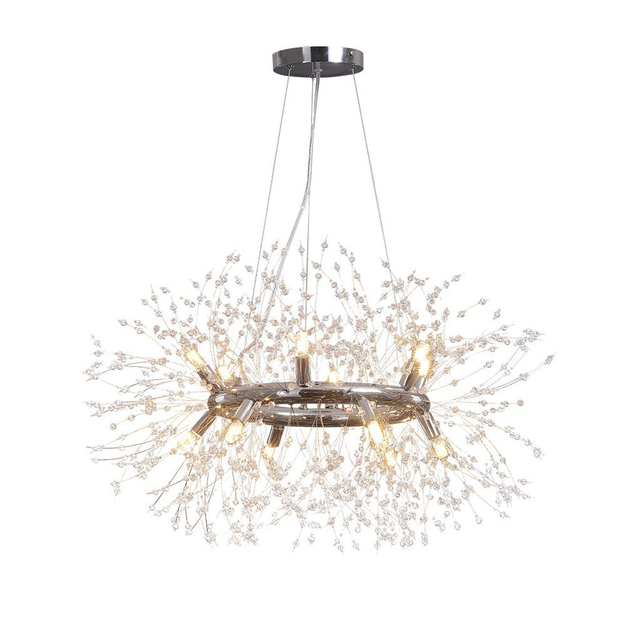 12-Light Chrome Round Firework Chandelier