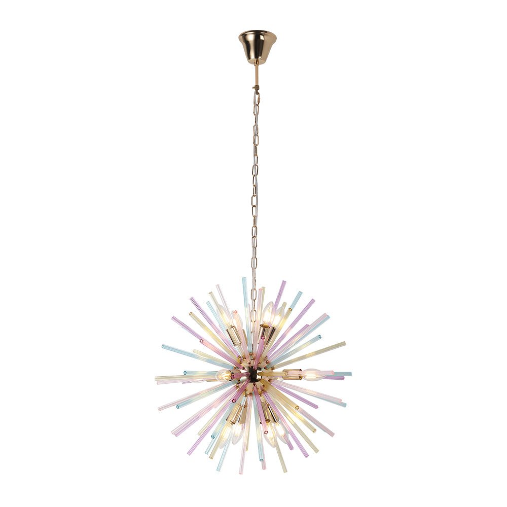 12-Light Dimmable Rainbow Starburst Sputnik Chandelier