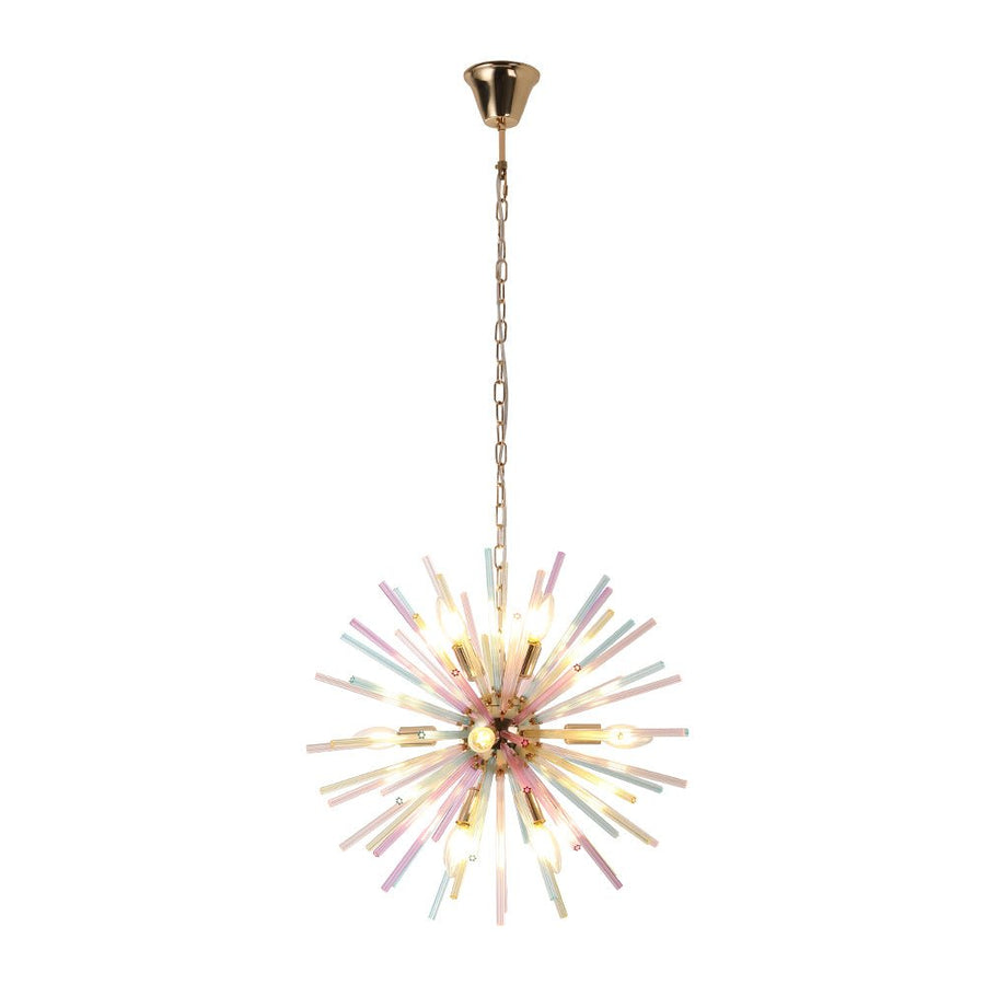 12-Light Dimmable Rainbow Starburst Sputnik Chandelier