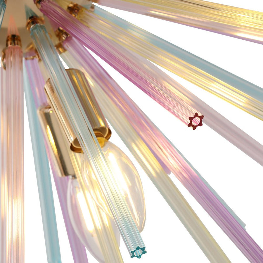 12-Light Dimmable Rainbow Starburst Sputnik Chandelier