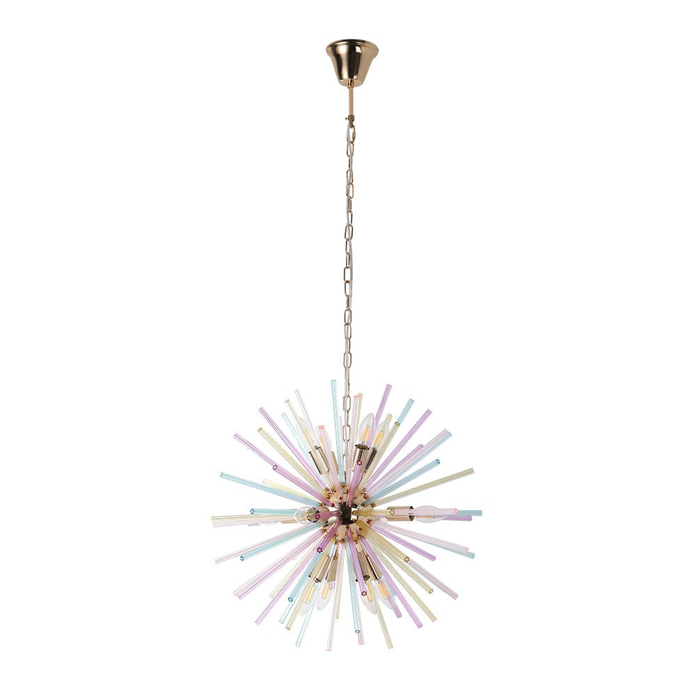 12-Light Dimmable Rainbow Starburst Sputnik Chandelier