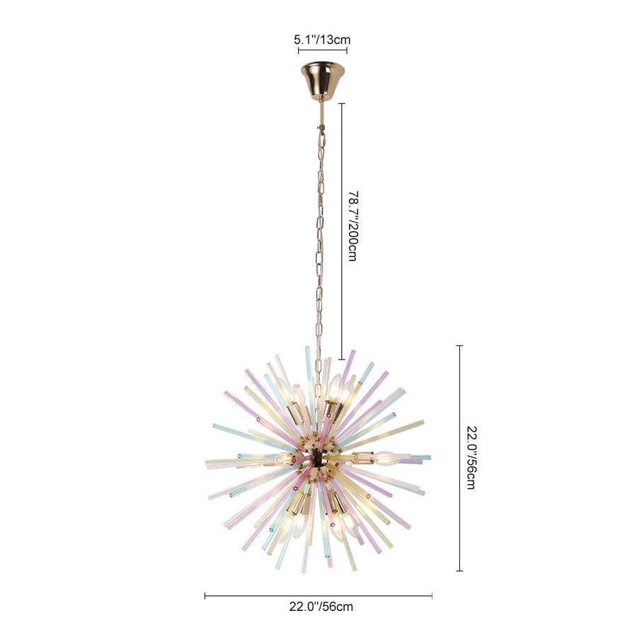 12-Light Dimmable Rainbow Starburst Sputnik Chandelier