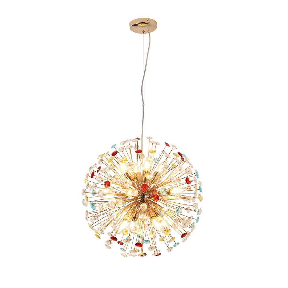 12-Light Joyful Rainbow Starburst Sputnik Chandelier