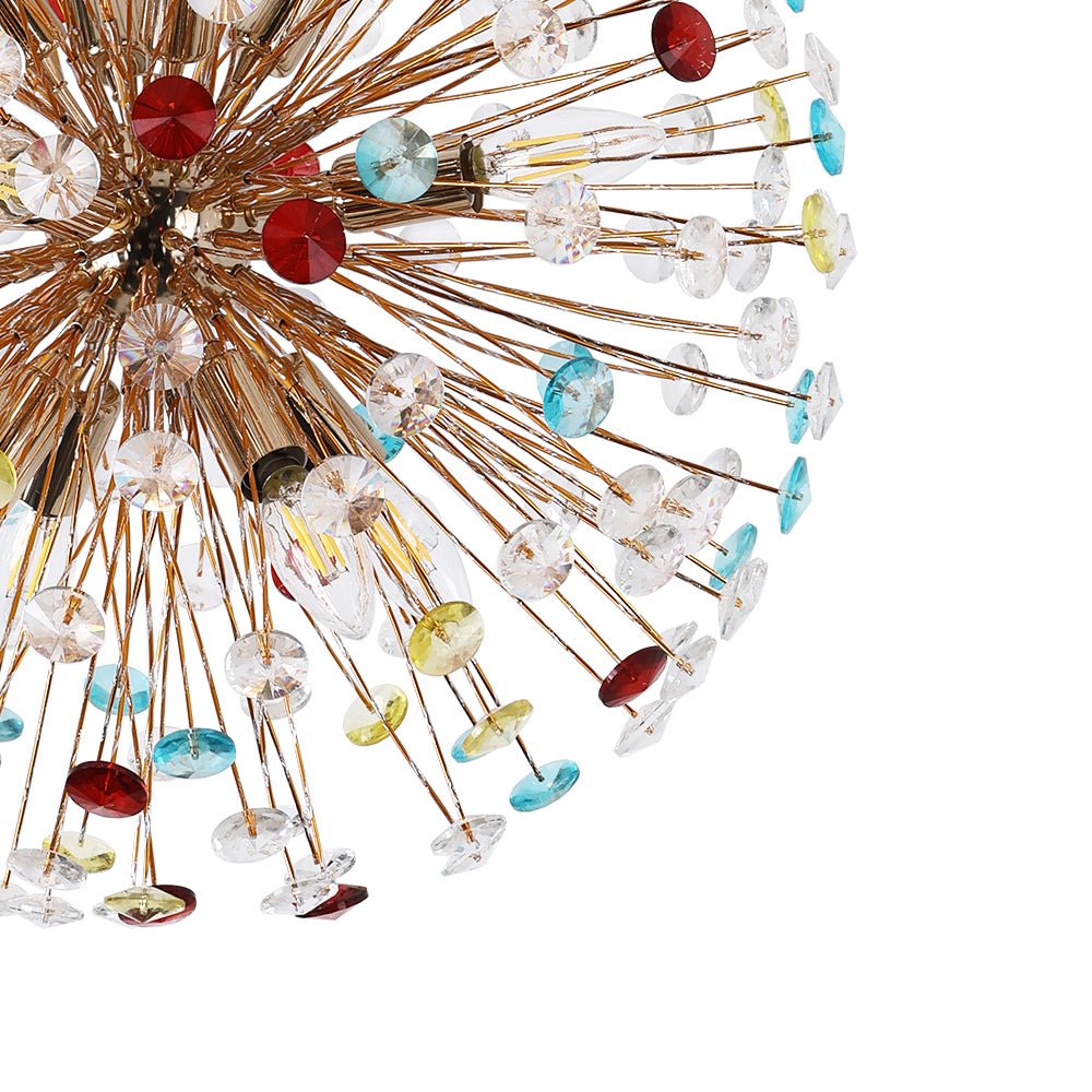 12-Light Joyful Rainbow Starburst Sputnik Chandelier