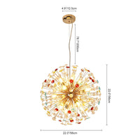 12-Light Joyful Rainbow Starburst Sputnik Chandelier