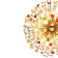 12-Light Joyful Rainbow Starburst Sputnik Chandelier