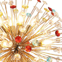 12-Light Joyful Rainbow Starburst Sputnik Chandelier