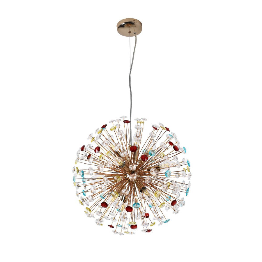 12-Light Joyful Rainbow Starburst Sputnik Chandelier