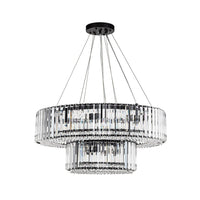 12-Light Modern 2-Tier Crystal Chandelier