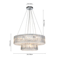 12-Light Modern 2-Tier Crystal Chandelier