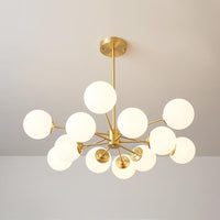 12-Light Two-tier Sputnik Opal Globe Chandelier