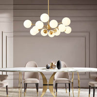 12-Light Two-tier Sputnik Opal Globe Chandelier