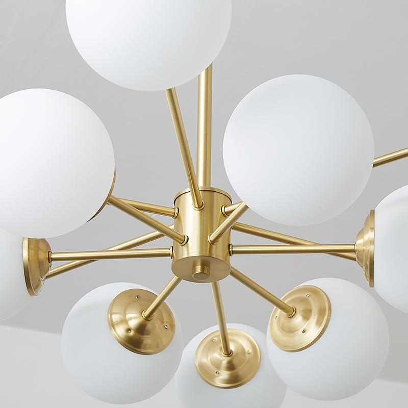 12-Light Two-tier Sputnik Opal Globe Chandelier