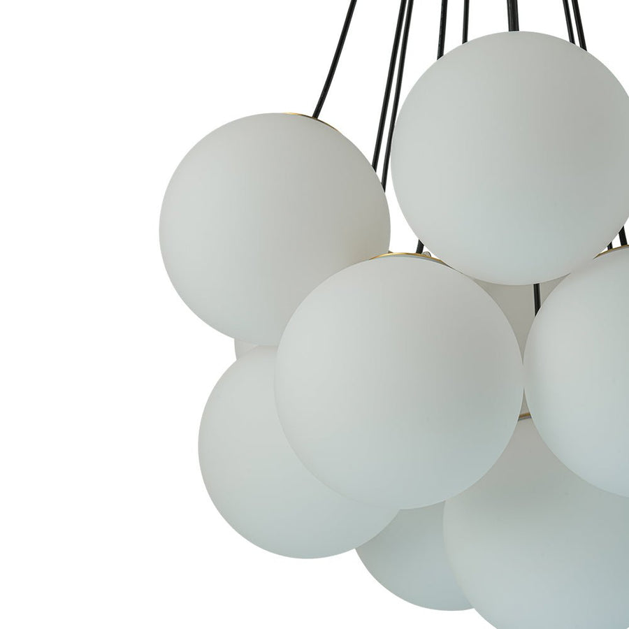 13-Light Cluster Opal Glass Bubble Chandelier