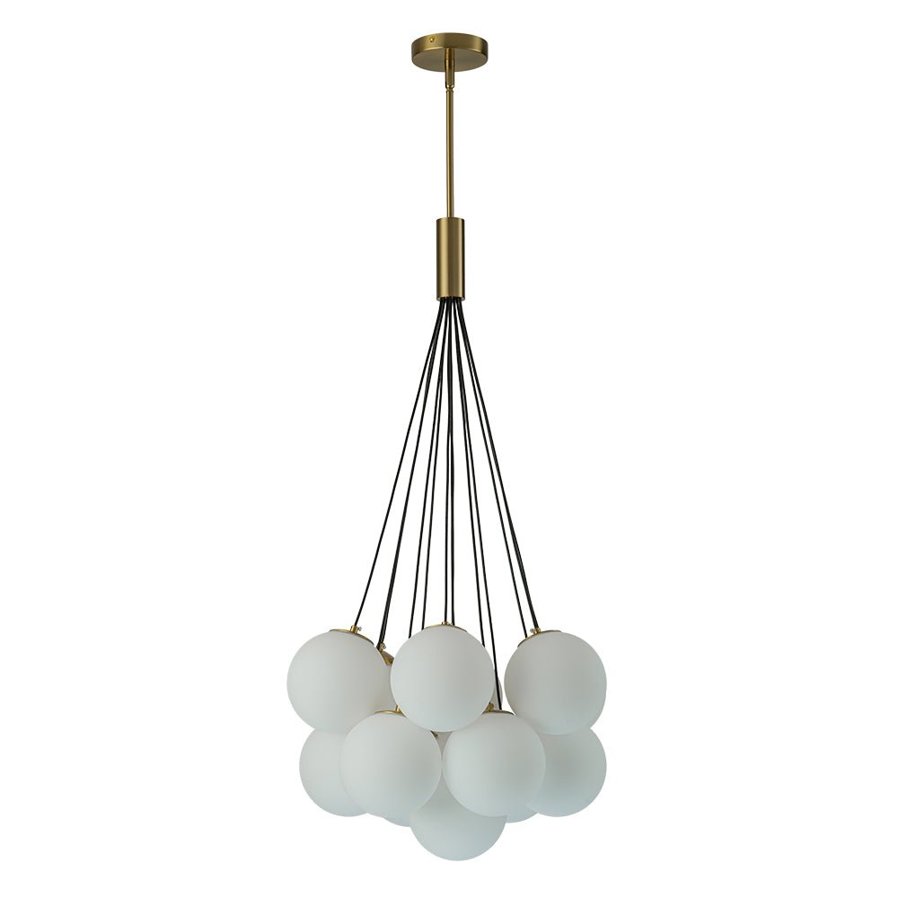 13-Light Cluster Opal Glass Bubble Chandelier