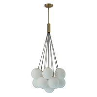 13-Light Cluster Opal Glass Bubble Chandelier