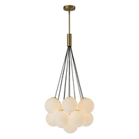 13-Light Cluster Opal Glass Bubble Chandelier