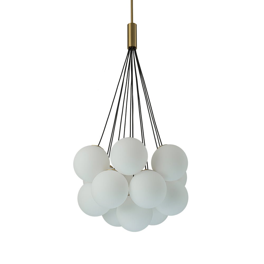 13-Light Cluster Opal Glass Bubble Chandelier