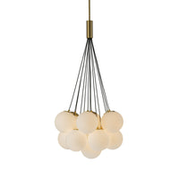 13-Light Cluster Opal Glass Bubble Chandelier