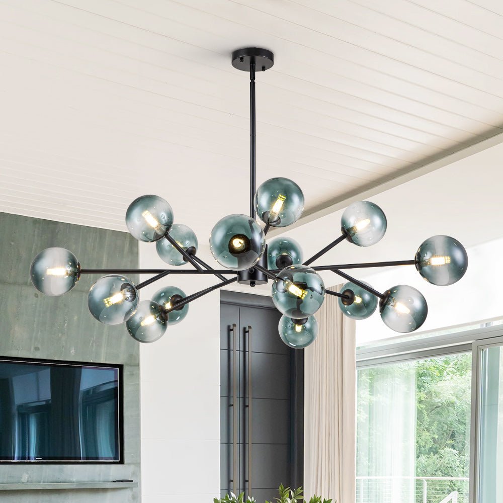 15-Light Blue Branch Sputnik Chandelier