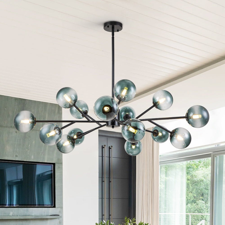 15-Light Blue Branch Sputnik Chandelier