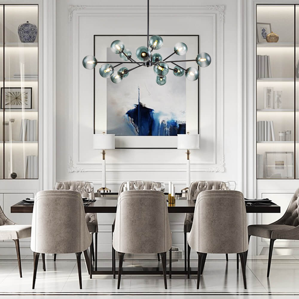 15-Light Blue Branch Sputnik Chandelier